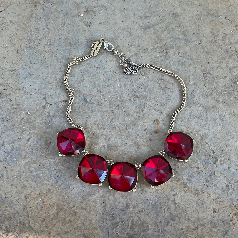 Red costume jewelry necklace